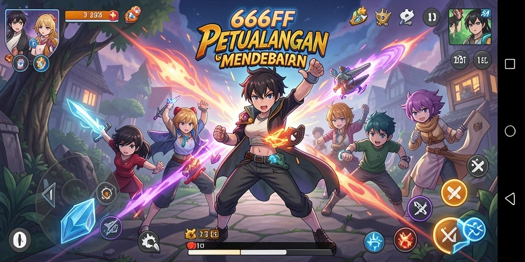 Tampilan gameplay Anime 666FF yang seru dan menawan.