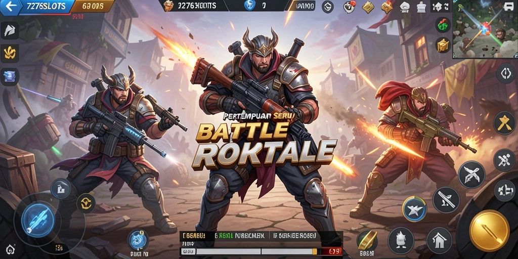 Tangkapan layar utama 7276SLOTS menampilkan aksi pertempuran yang mendebarkan.