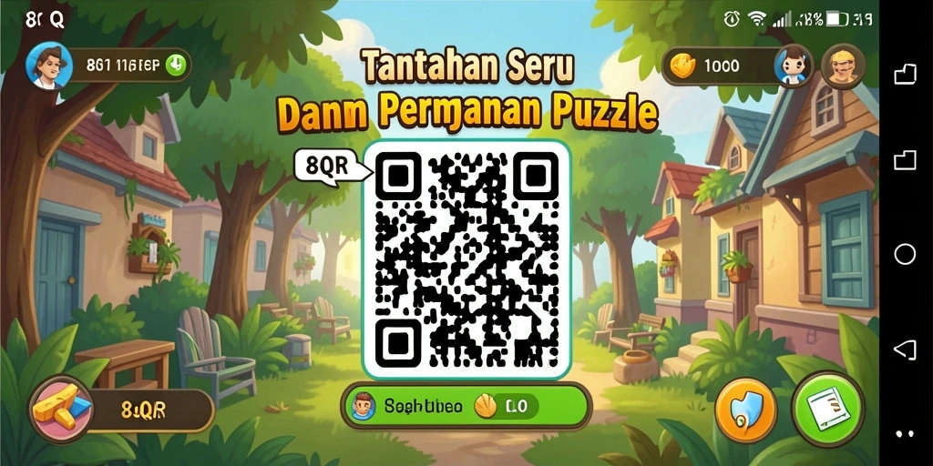 Tampilan gameplay yang menarik dalam permainan Puzzle 8QR.