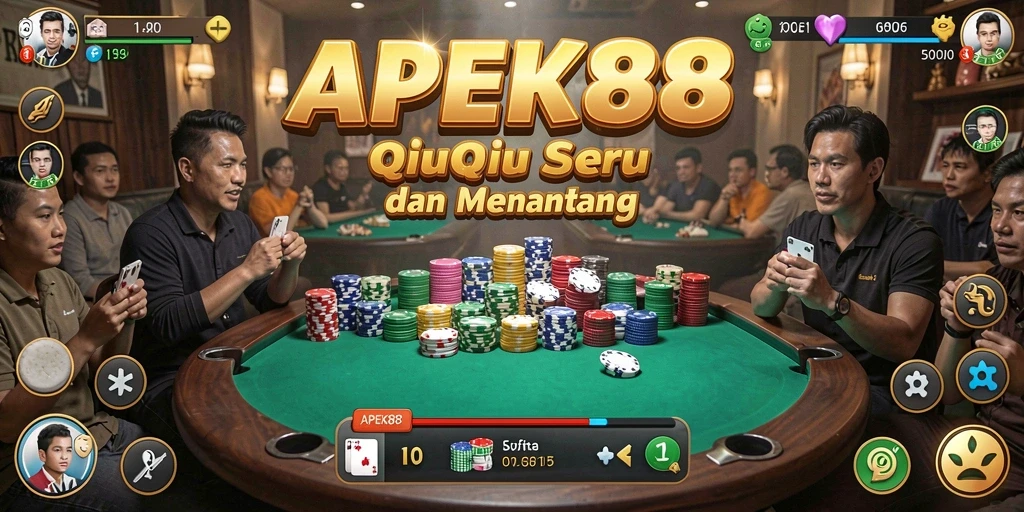 Screenshot APEK88 menunjukkan gameplay QiuQiu yang seru dan interaktif.