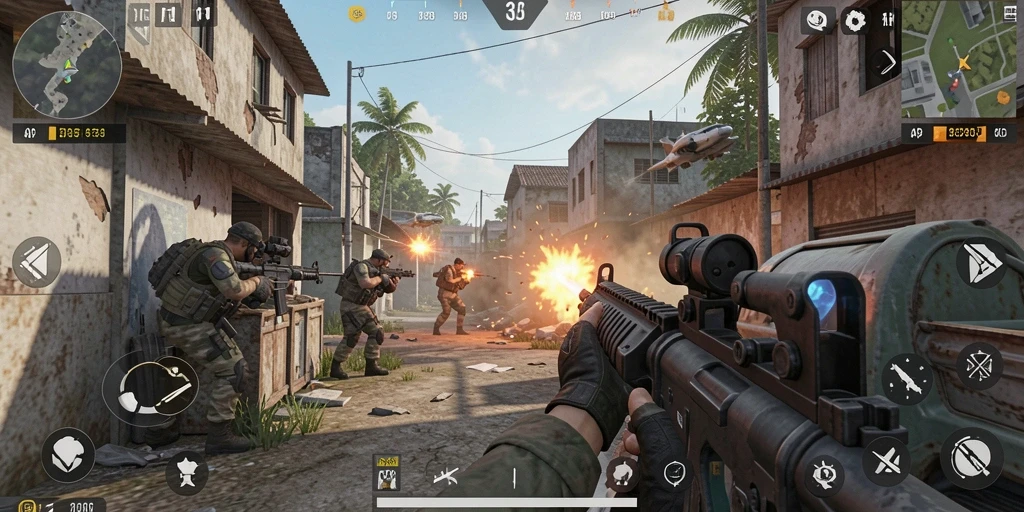Tangkapan layar dari gameplay seru API36 saat pertempuran FPS.