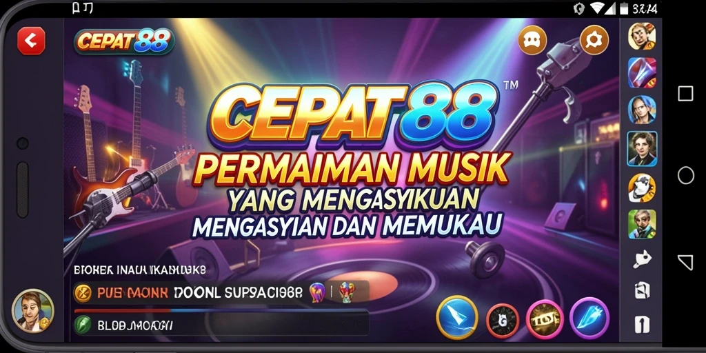 Tampilan menarik dari gameplay CEPAT88 dengan lagu-lagu yang menggugah semangat.