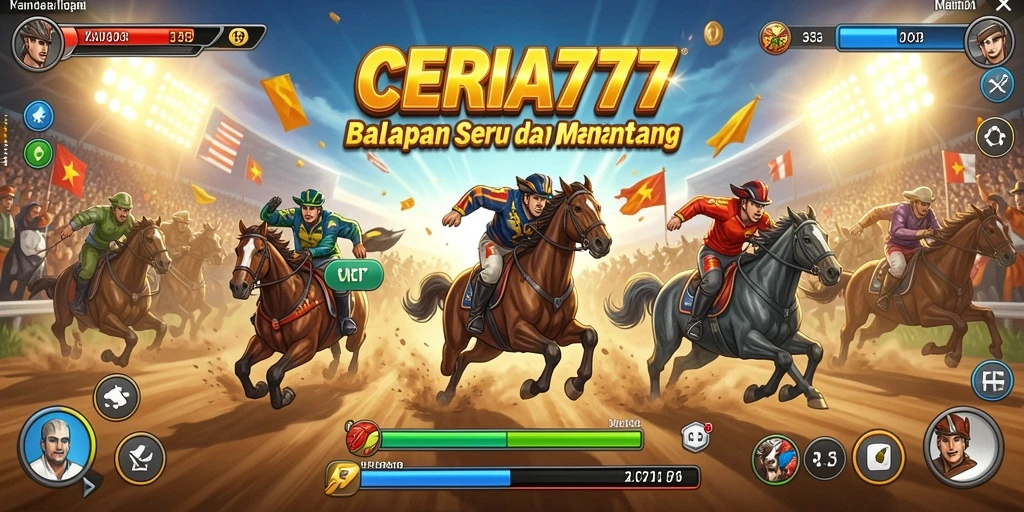 Gameplay seru dari CERIA777 menampilkan balapan yang mendebarkan.
