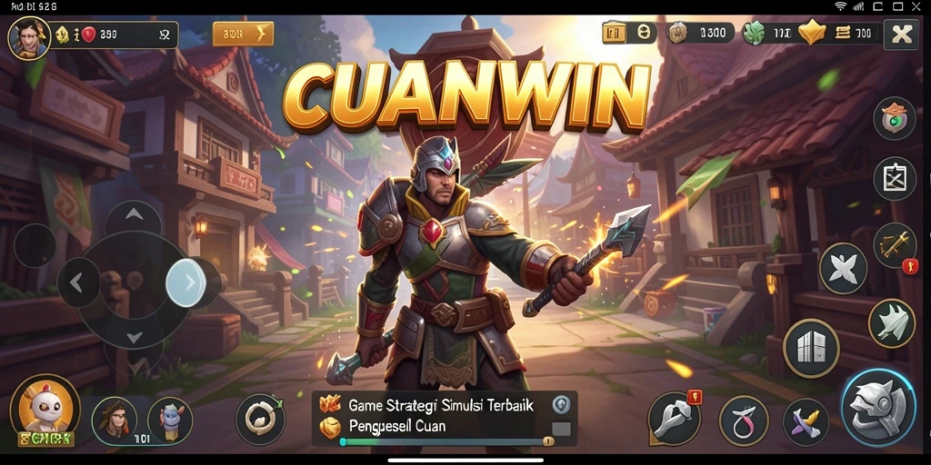 Screenshot CUANWIN menampilkan gameplay strategi dan simulasi yang seru.