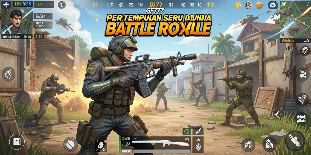 Screenshot gameplay GF777 menampilkan aksi seru di medan perang.