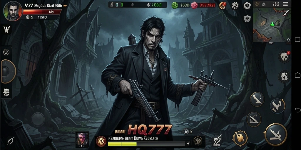 Gameplay menegangkan HQ777 dengan suasana horror yang mencekam.