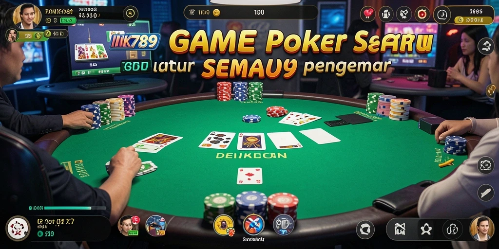 Tampilan gameplay Poker yang mendebarkan di INK789.