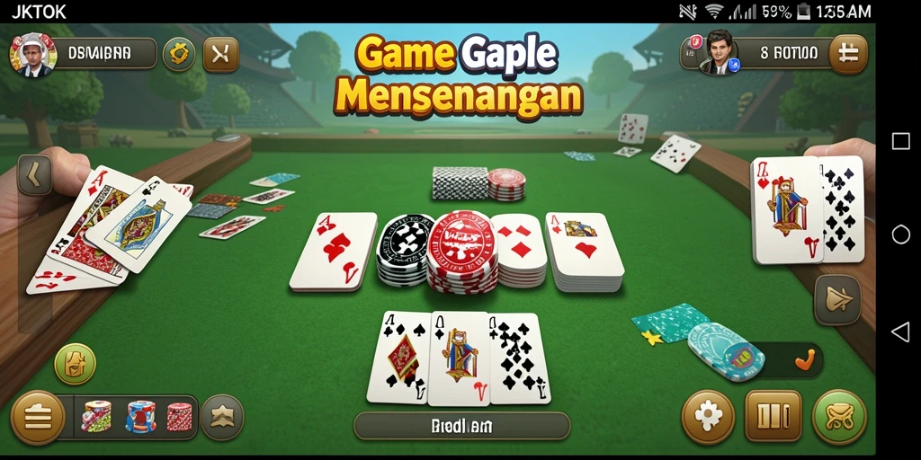 Screenshot gameplay JKTOK yang menunjukkan keseruan bermain Gaple.