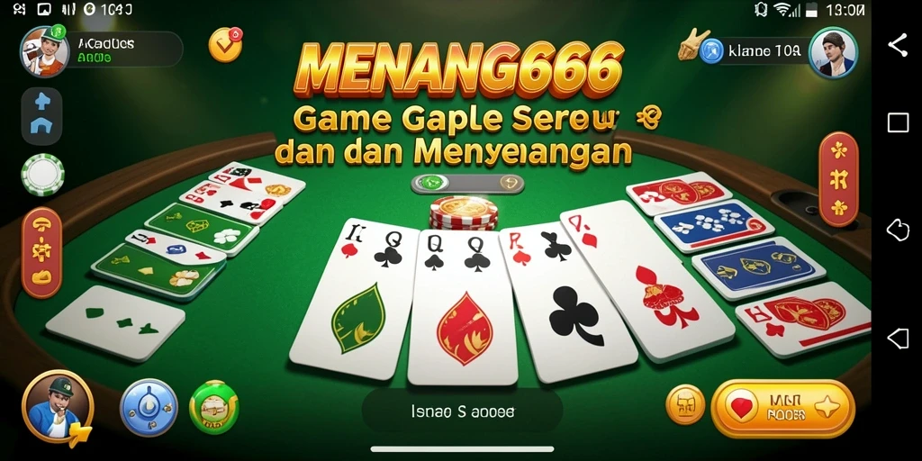 Screenshot gameplay Gaple MENANG666 yang seru dan interaktif.
