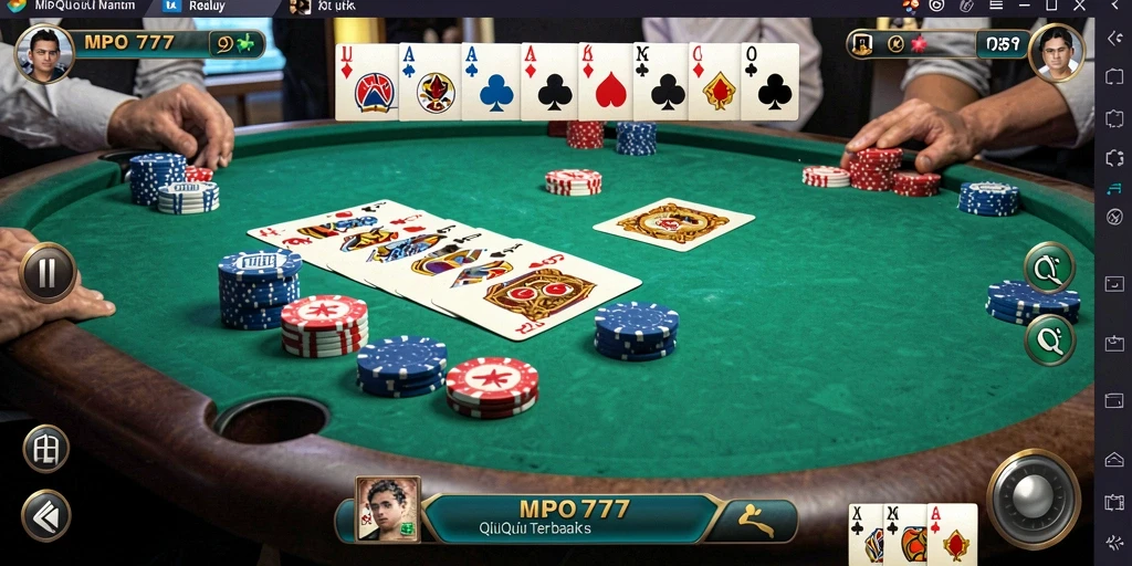 Screenshot MPO777 menampilkan momen seru dalam permainan QiuQiu.