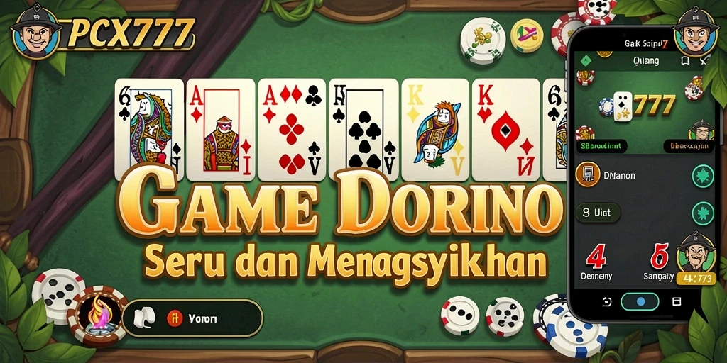 Tampilan gameplay seru dari PCX777 yang menyajikan permainan Domino.