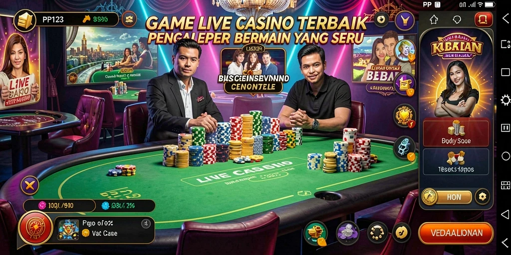 Tampilan gameplay Live Casino yang mendebarkan dan interaktif di PP123.