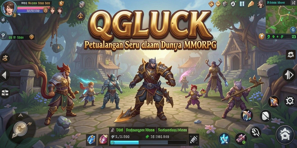 Tampilan gameplay yang menakjubkan dalam QGLUCK, penuh aksi dan petualangan.