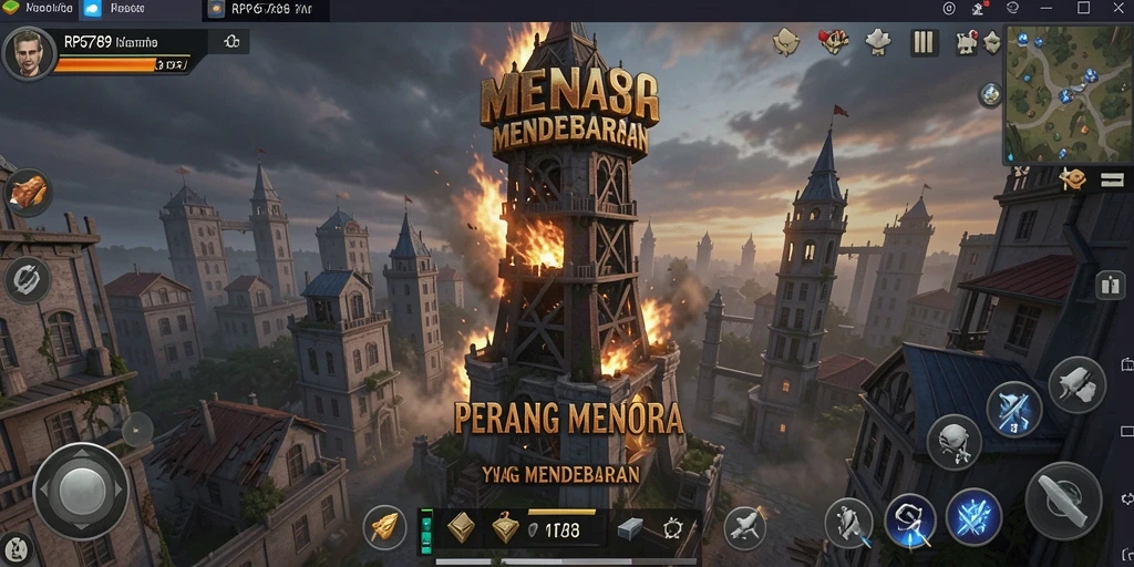 Screenshot menampilkan aksi strategis dalam gameplay Tower Defense.