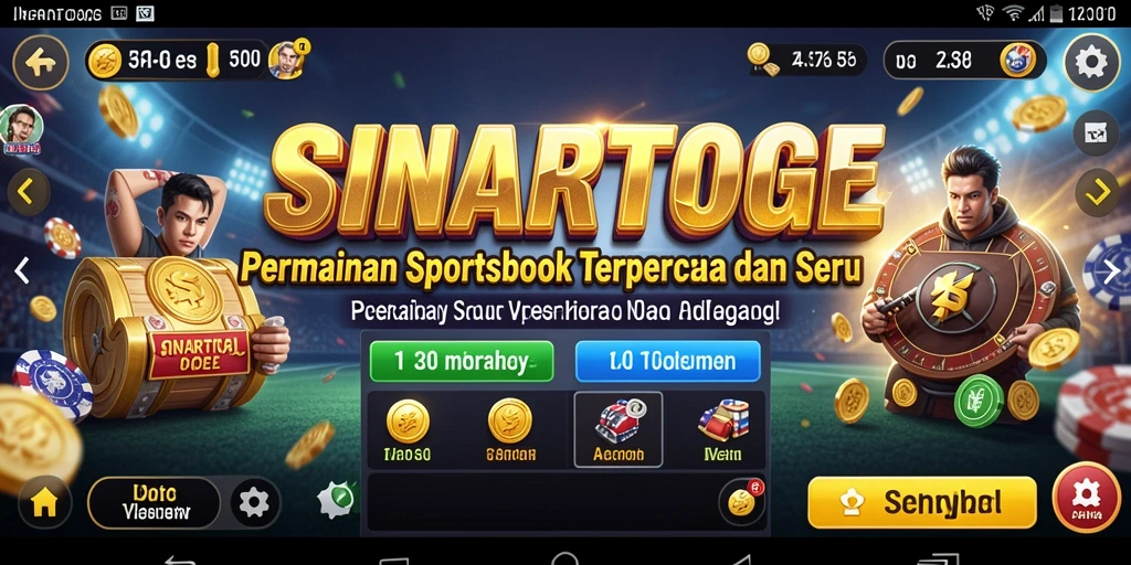 Screenshot menunjukkan antarmuka canggih SINARTOGEL dalam taruhan Sportsbook.
