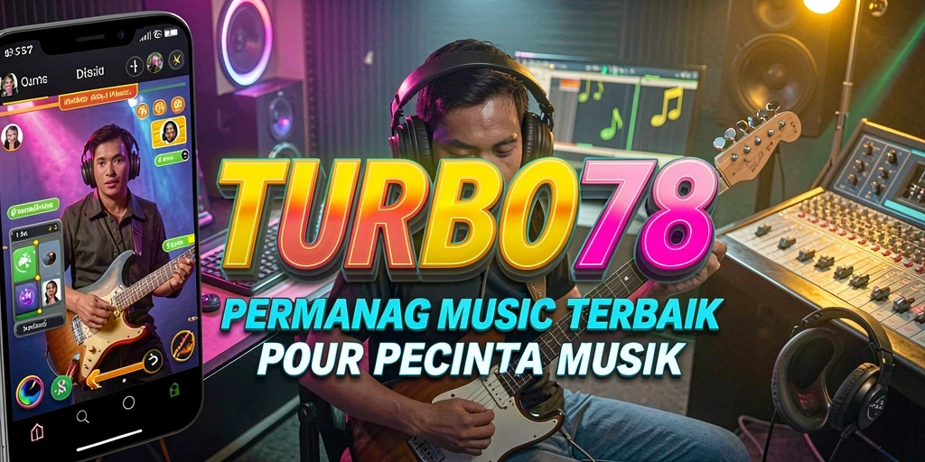 Screenshot gameplay TURBO78 menampilkan antarmuka permainan musik yang menarik.